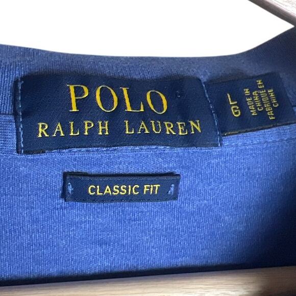 Polo Ralph Lauren Classic Fit Size Large Blue Short Sleeve Side - Picture 3 of 5